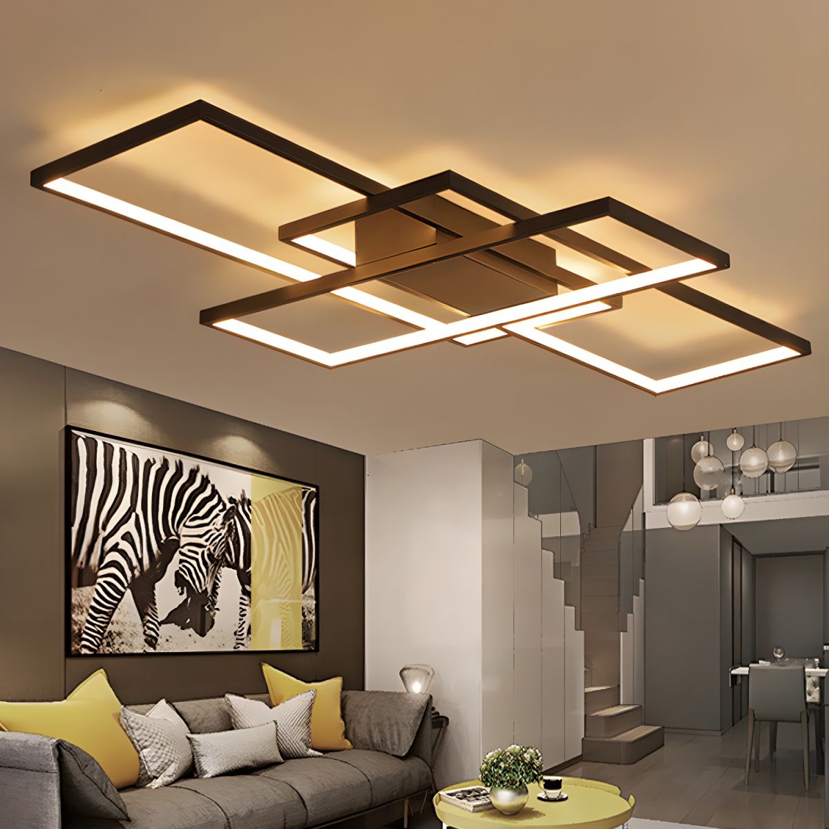 Contemporary Acrylic LED Ceiling Light Semi Flush Rectangles | Luravoa ...