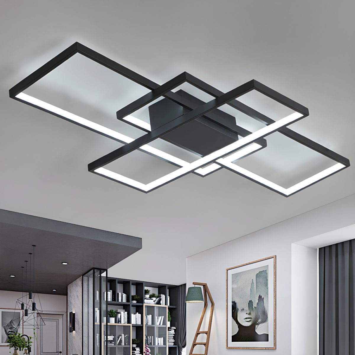 Contemporary Acrylic LED Ceiling Light Semi Flush Rectangles | Luravoa ...
